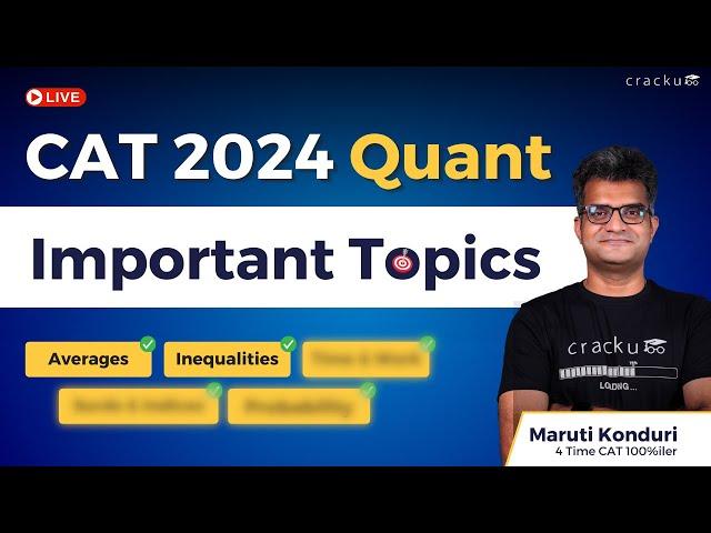 CAT 2024 Quant Important Topics | Highest Weightage QA Topics For CAT Exam  By Maruti Sir