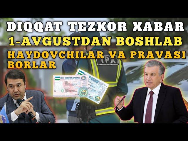 Tezkor Xabar 1-Avgustdan Boshlab Jarimalardan Qochib Bo'lmaydi,Ogox bo'ling Xaydovchilar