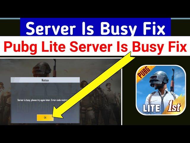 How To Solve Pubg Mobile Lite Server Is Busy Please Try Again Later Problem |pubg lite restrict area