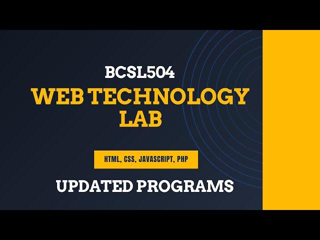  BCSL504 Web Technology Lab Manual | VTU 2022 Scheme | Updated Programs 