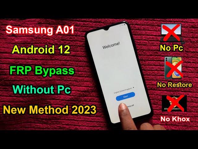 Samsung Galaxy A01 (A015F/G) FRP Bypass Android 12 | Gmail/Google Lock Remove Samsung A015F/G 2023