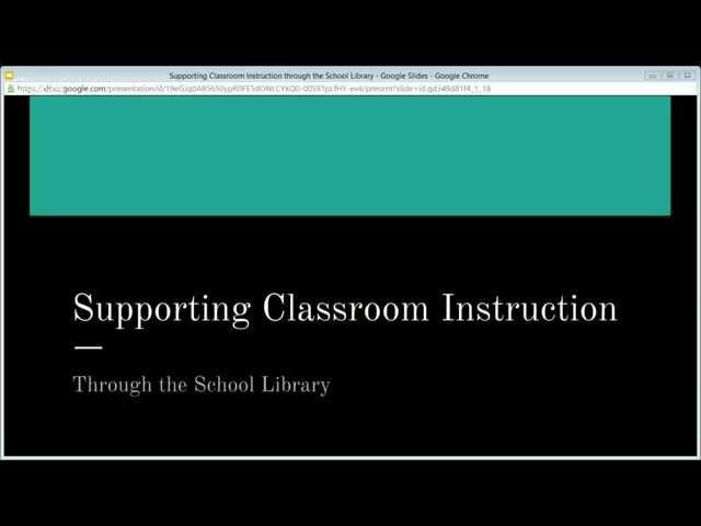Para Symposium ~ Supporting Classroom Instruction through the School Library