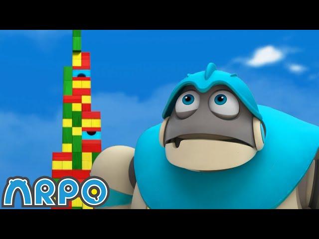 The Biggest Rainbow Block Tower! | Robot Cartoons for Kids | Fun Videos for Families | ARPO