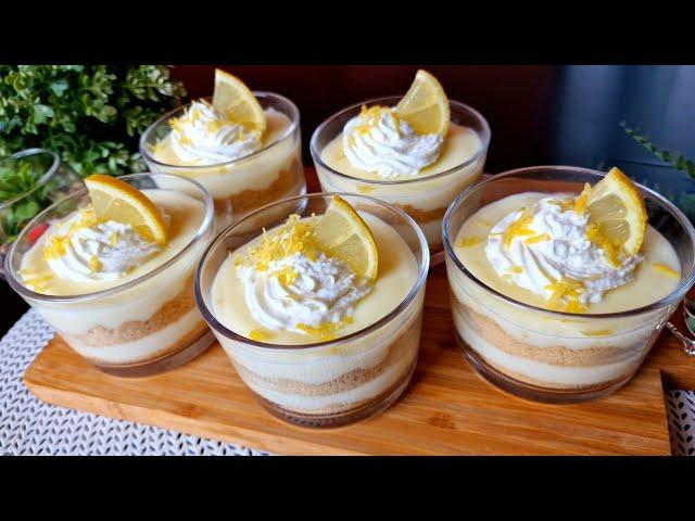 Take 1 lemon  and make this delicious dessert, in 5 minutes. Without gelatin. Without oven.