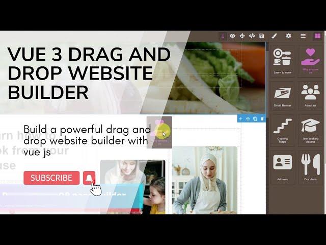 Vue 3 drag and drop website builder - the live editor