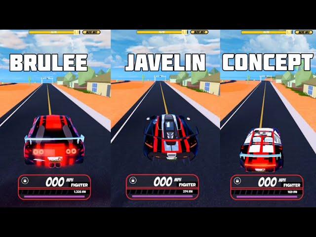 Brulee VS Javelin VS Concept 2023 Fastest Speed Test in Roblox Jailbreak