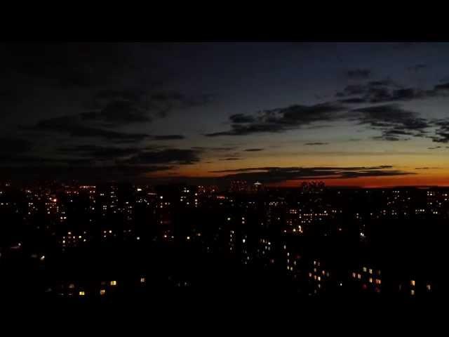 Новосибирск. Вид на город. Закат. Timelaps.