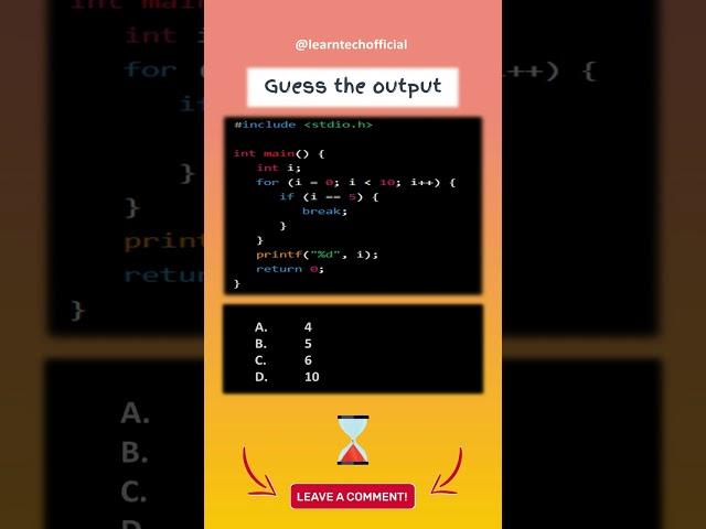 C Programming Quiz | Tamil | Learn Tech