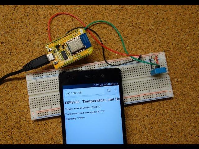 ESP8266 DHT11/DHT22 Temperature and Humidity Web Server with Arduino IDE - Demo