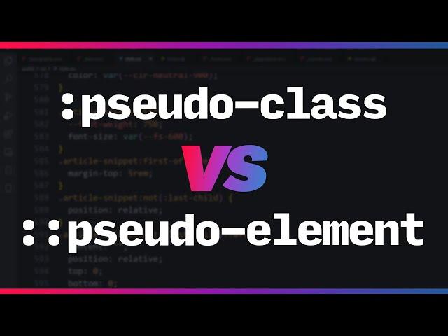 Do you know the difference? pseudo-classes vs pseudo-elements