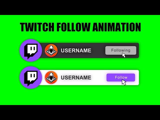 Twitch Follow Animation For Your Videos - GREEN SCREEN