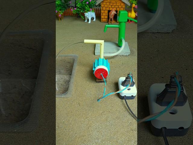 Mini hand pump project water with supply motor eating for bear sheep farm #waterpump #shorts #367