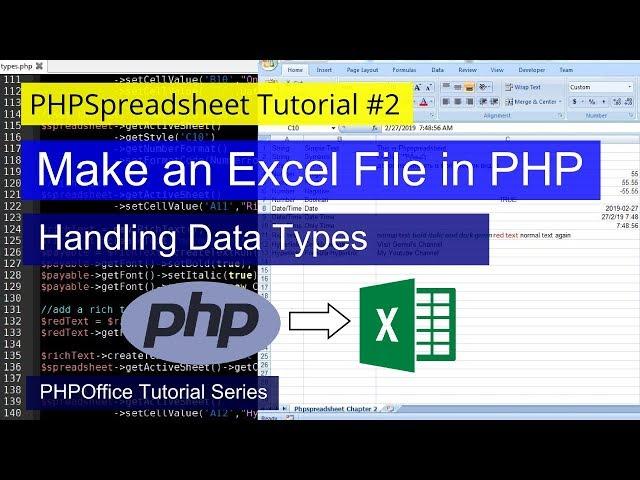 Handling data types in PHPSpreadsheet  | Make an Excel File in PHP | PHPSpreadsheet Tutorial #2