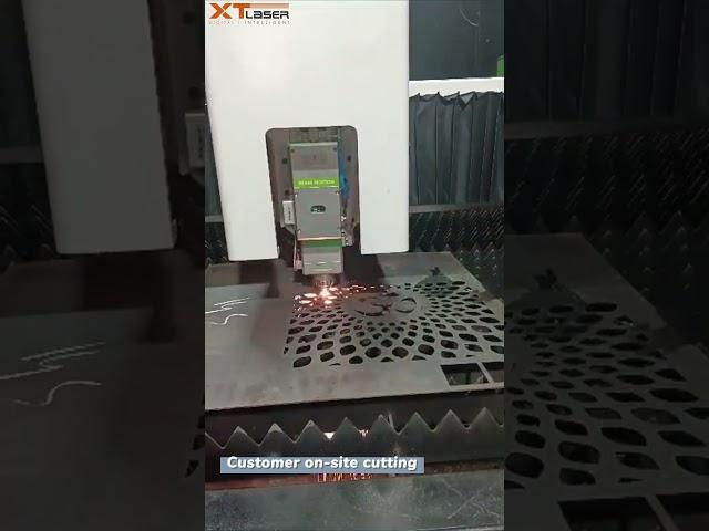 XTLASER+fiber laser cutting machine works well at customer's factory