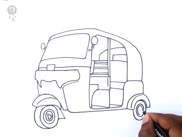 Auto Rickshaw Drawing