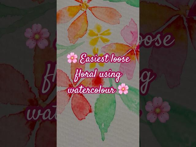 Easiest loose floral  #easy #watercolor #painting #flowers #soothing #satisfying #art #artist