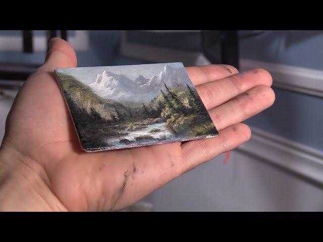 Super Small * Detailed * Landscape Mountain Painting 