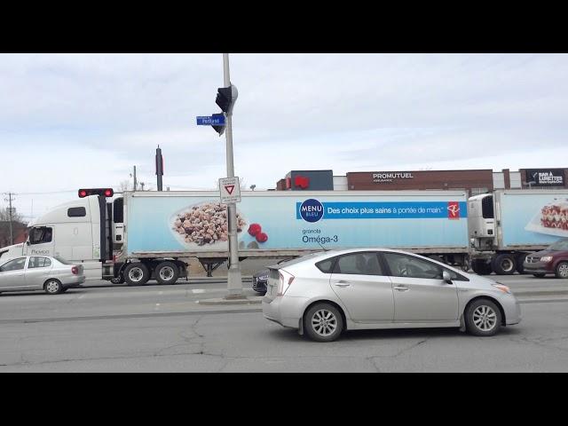 Truck hauling 53 foot doubles (road train)