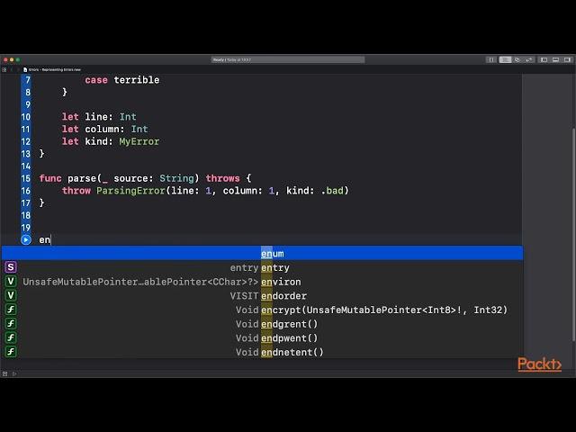 Advanced iOS Development with Swift 4.x: Representing Errors|packtpub.com