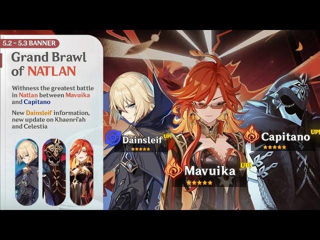 NEW UPDATE! CONFIRM 5.2 DAINSLEF, 5.3 CAPITANO & MORE NATLAN BANNER RELEASE ORDER - Genshin Impact