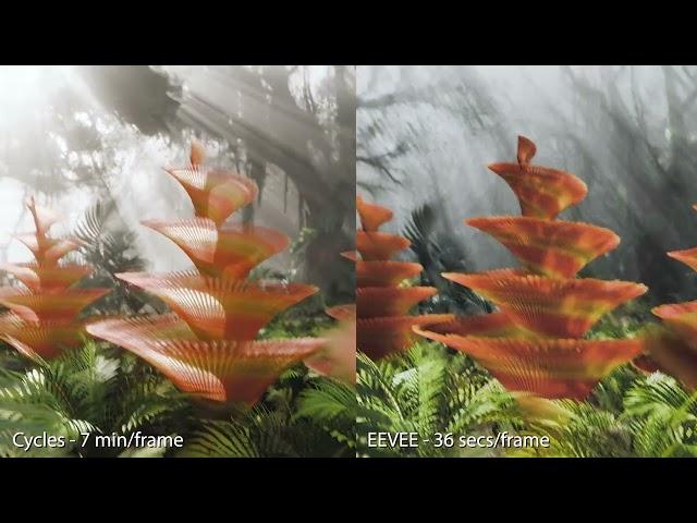 Blender 4.2 Eevee VS Cycles Realistic Jungle