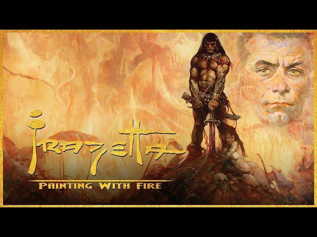 Frazetta Painting With Fire