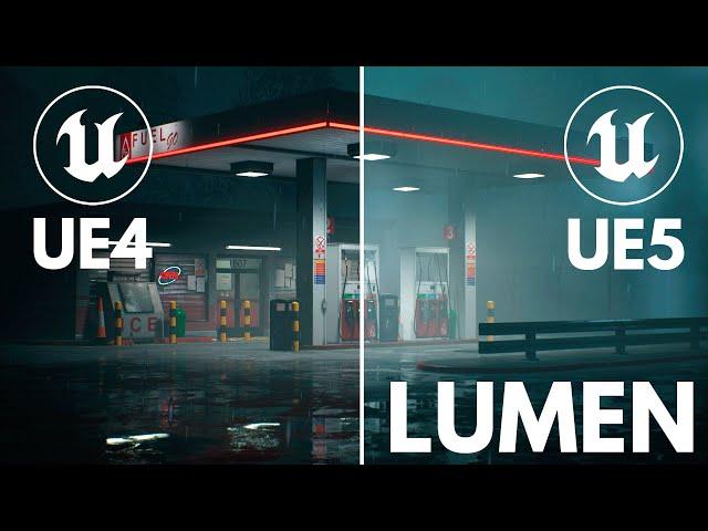 Unreal Engine 5 vs Unreal Engine 4 | Lumen and RTX On