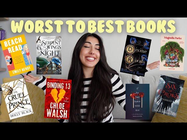 ranking the 46 books I've read this year from WORST to BEST🫢