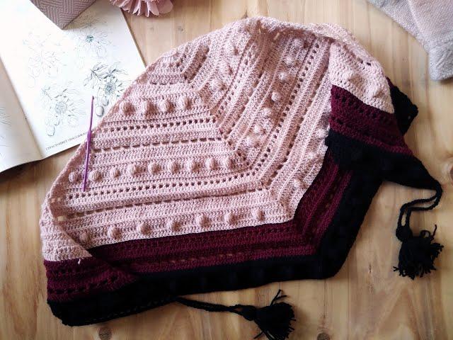 Бактус с шишечками крючком // Как связать бактус // шаль - crochet shawl