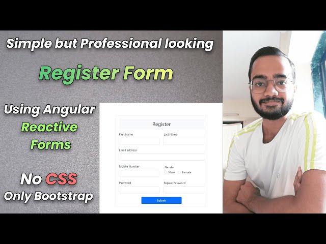 Registration Form using Angular 13 Reactive Forms | Very simple Form without using CSS | Angular 13