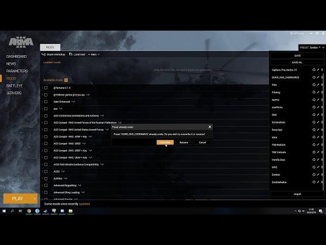 How to import Arma 3 Launcher Mod Presets