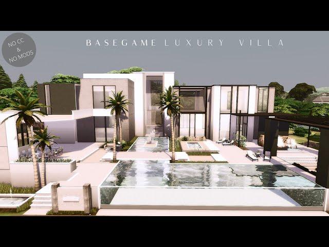 BASEGAME Luxury Villa | Big Mansion | No CC | Stop Motion Build | Collab with Lisaplays | The Sims 4