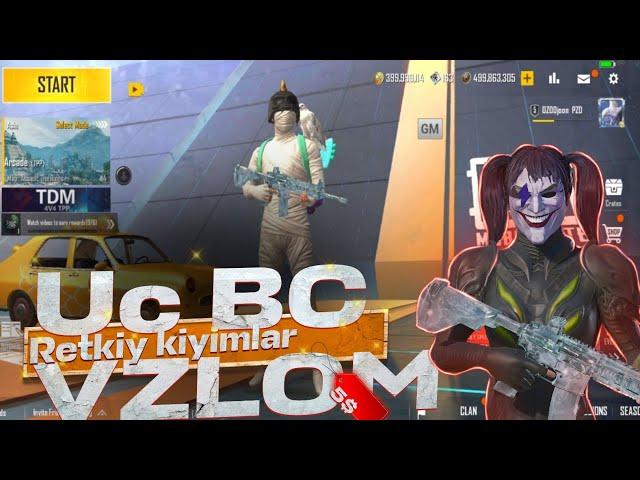 PUBG MOBILE VZLOM BC UC VZLOM  RETKI KIYIMLARNI TEKNGA OLAMIZ