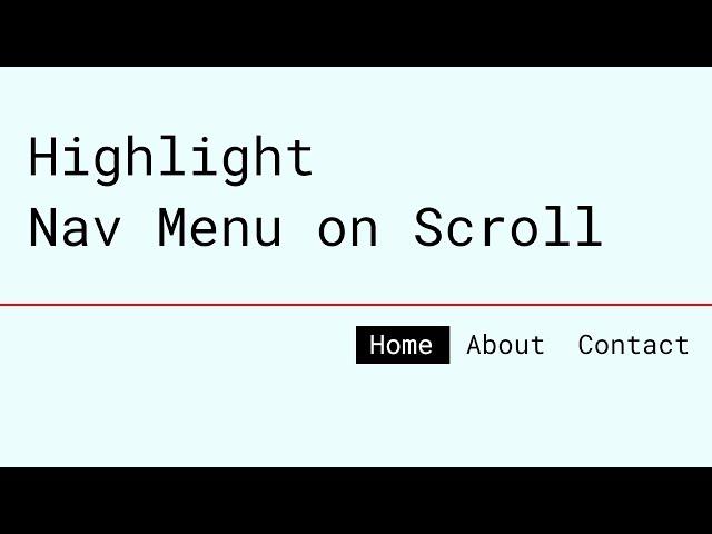 Highlight Nav Menu on scroll with JavaScript