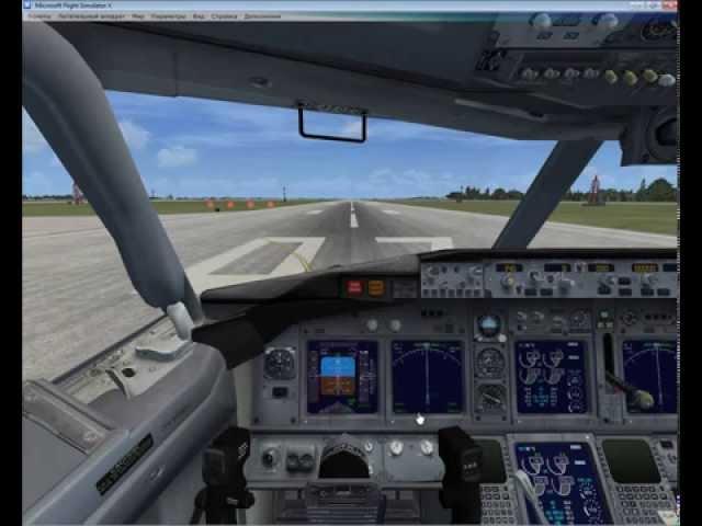 Полет на Boeing-737 default для начинающих FSX