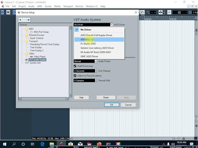 Cubase 5 tutorial - Connecting and configuring your sound card/ audio interface to record audio
