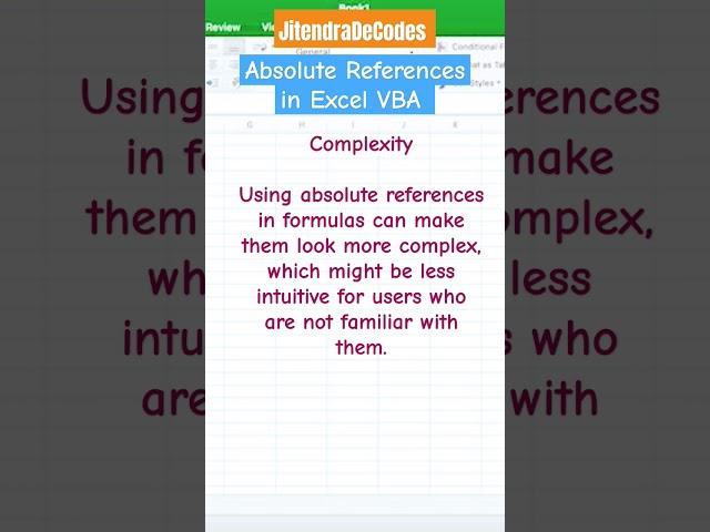 Absolute References in Excel VBA #shorts #Jitendra #jitendradecodes #excel