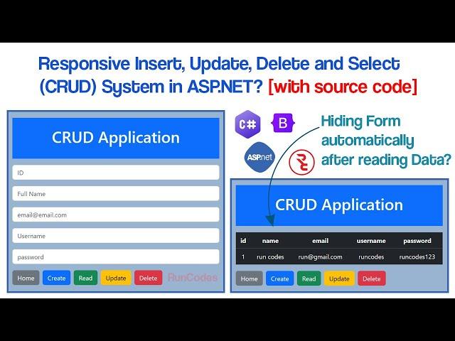 CRUD App in ASP.NET - How to Insert, Update, Delete and Read in ASP using SQL Server DB & Bootstrap