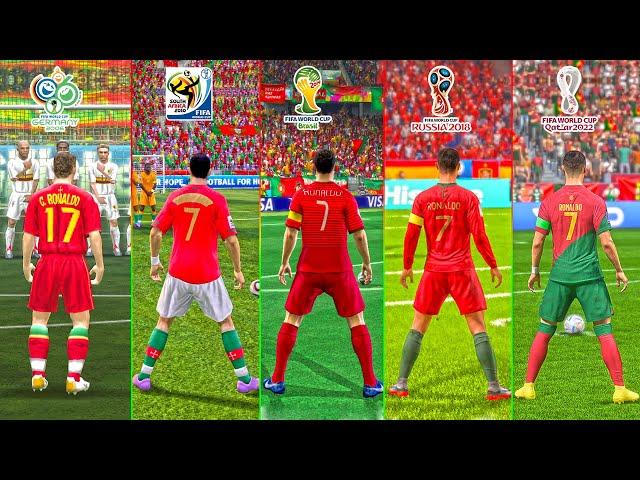 CRISTIANO RONALDO Free Kicks in FIFA World Cup | 2006, 2010, 2014, 2018 & 2022