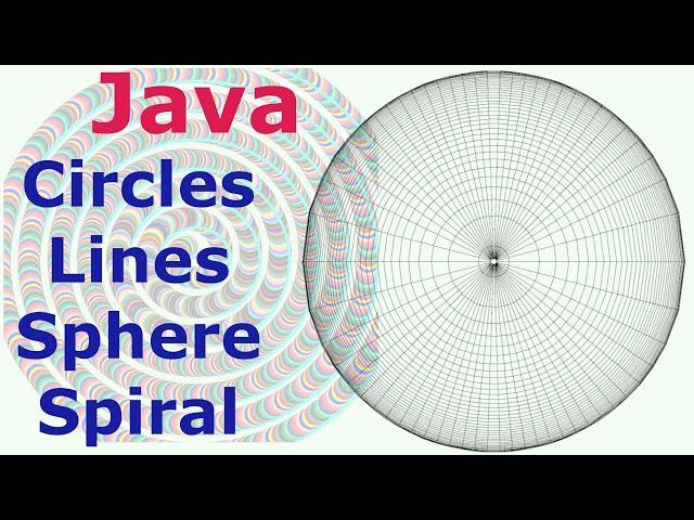 Java Animation and source code - Draw Circles, Lines, Sphere, Spiral,Paint,Frame,Geometry - Lesson 3