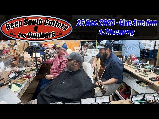 26 Dec 2024 Live Auction Show & Case Knife Giveaway.  Bear & Son, Buck, Cobratec Knives!