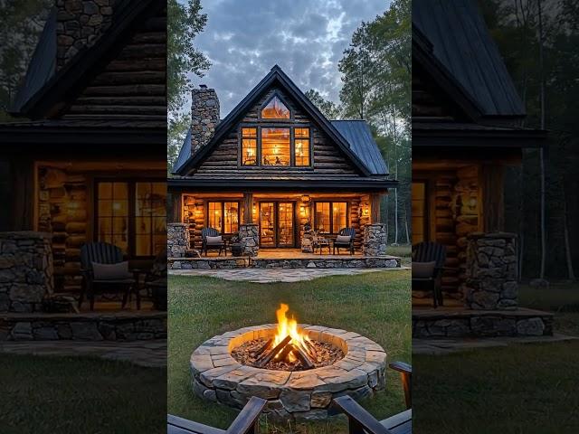 Cozy cabin ️  #cozy #fireplace #relax #home #cabin #cozyvibes #cozylife #dreamplace