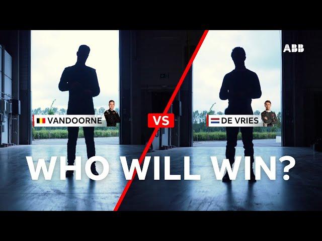 De Vries and Vandoorne go head-to-head in electric go-kart race at ABB Evergem