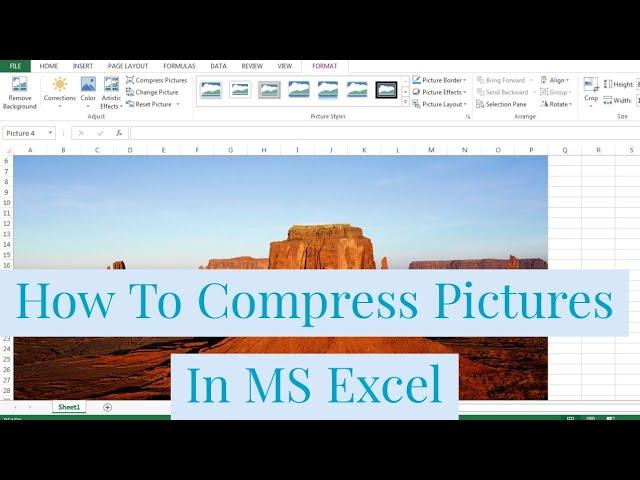 How To Compress Pictures In Microsoft  Excel | Compress Image Sizes | compressing picture In Excel