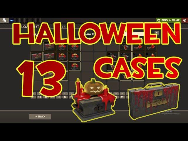 TF2: Unboxing 13 Halloween cases (2021, S. F. XIII)