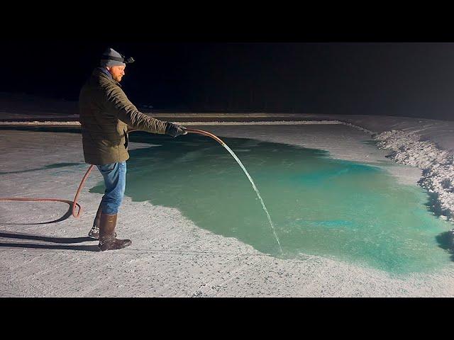 Backyard Pond Ice Rink