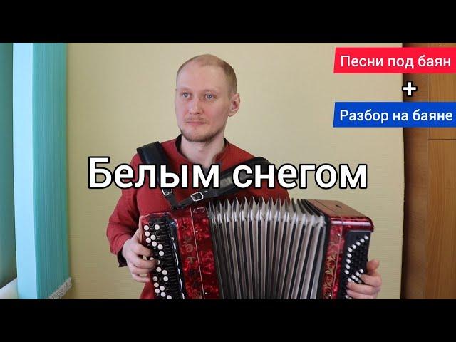 Белым снегом. Песня под баян + разбор! #Баянист_Евгений_Попов