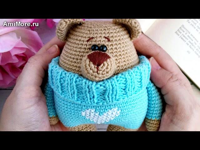 Амигуруми: схема Мишка в свитере. Игрушки вязаные крючком - Free crochet patterns.