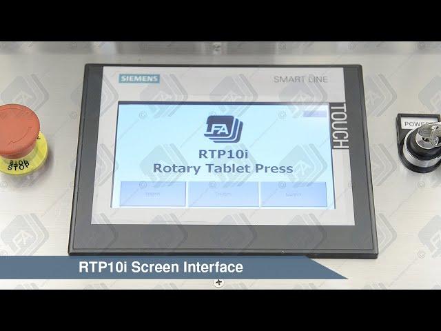 RTP10i Rotary Tablet Press - Screen Introduction | LFA Tablet Presses