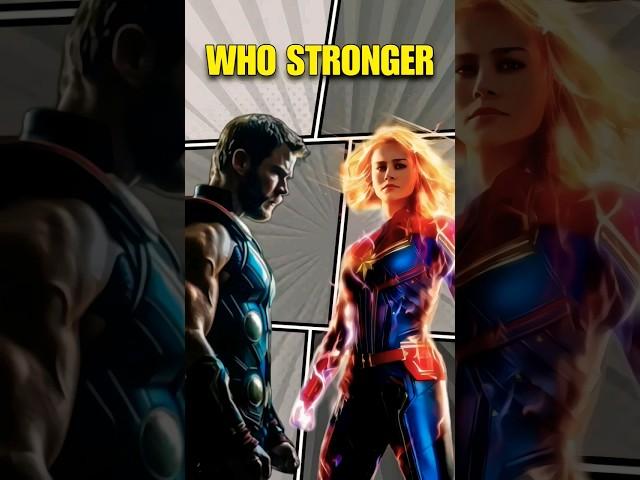 who is strongest character Thor or Captain marvel #shorts #syzo90s #youtubeshorts